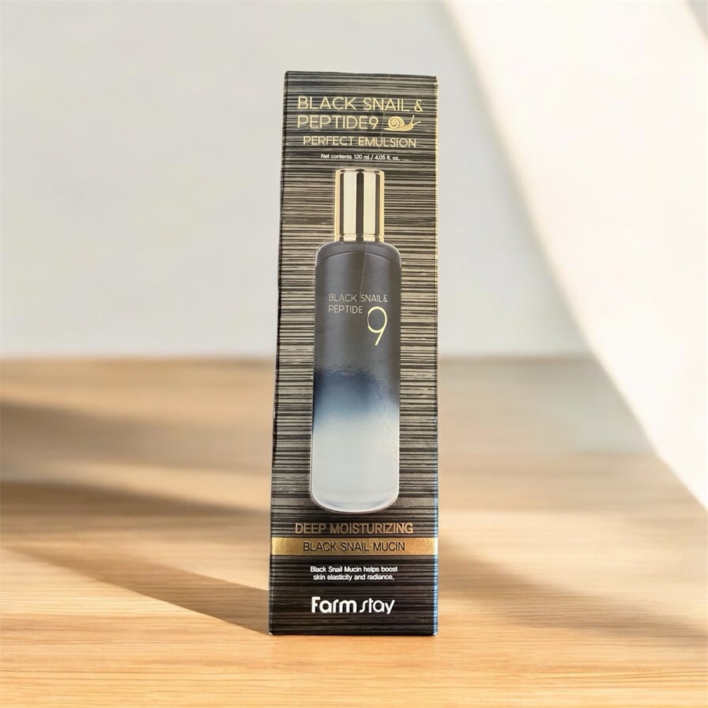 NEW Farmstay Black Snail & Peptide 9 Perfect Emulsion Black Snail Mucin Korea